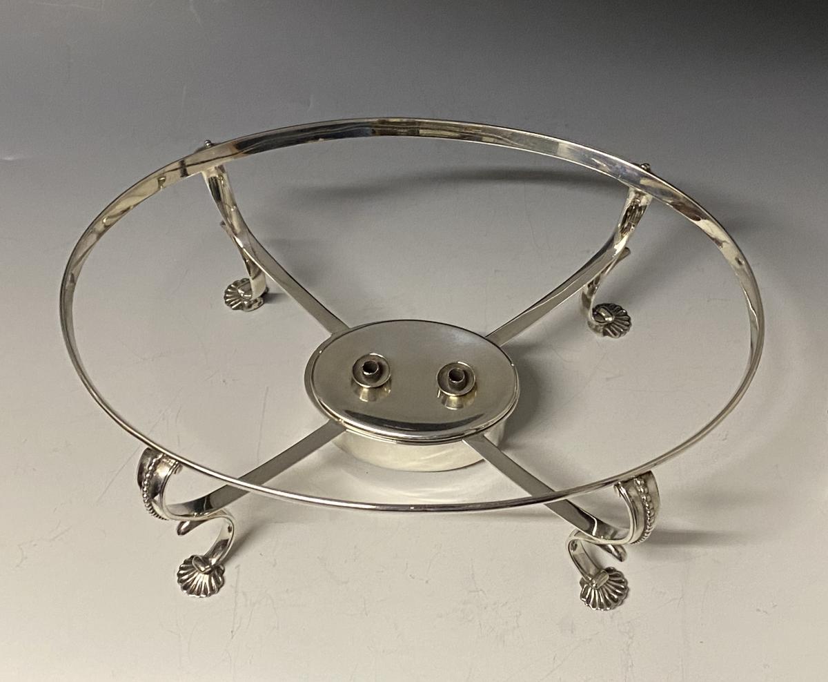 Georgian silver warming stand Fogelberg and Gilbert 1782