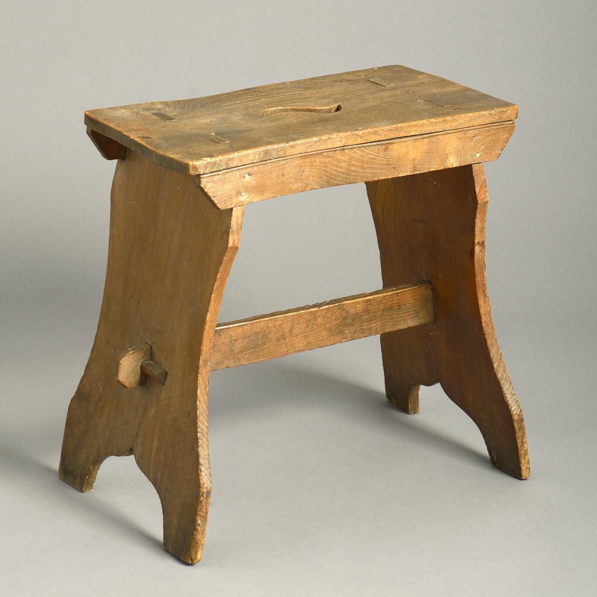 pair of vernacular chestnut stools