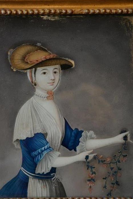 A fine mid 18th century Chinese glass painting