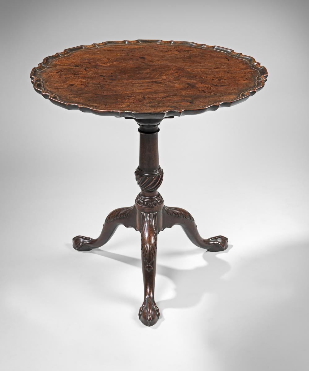 mahogany piecrust tripod table