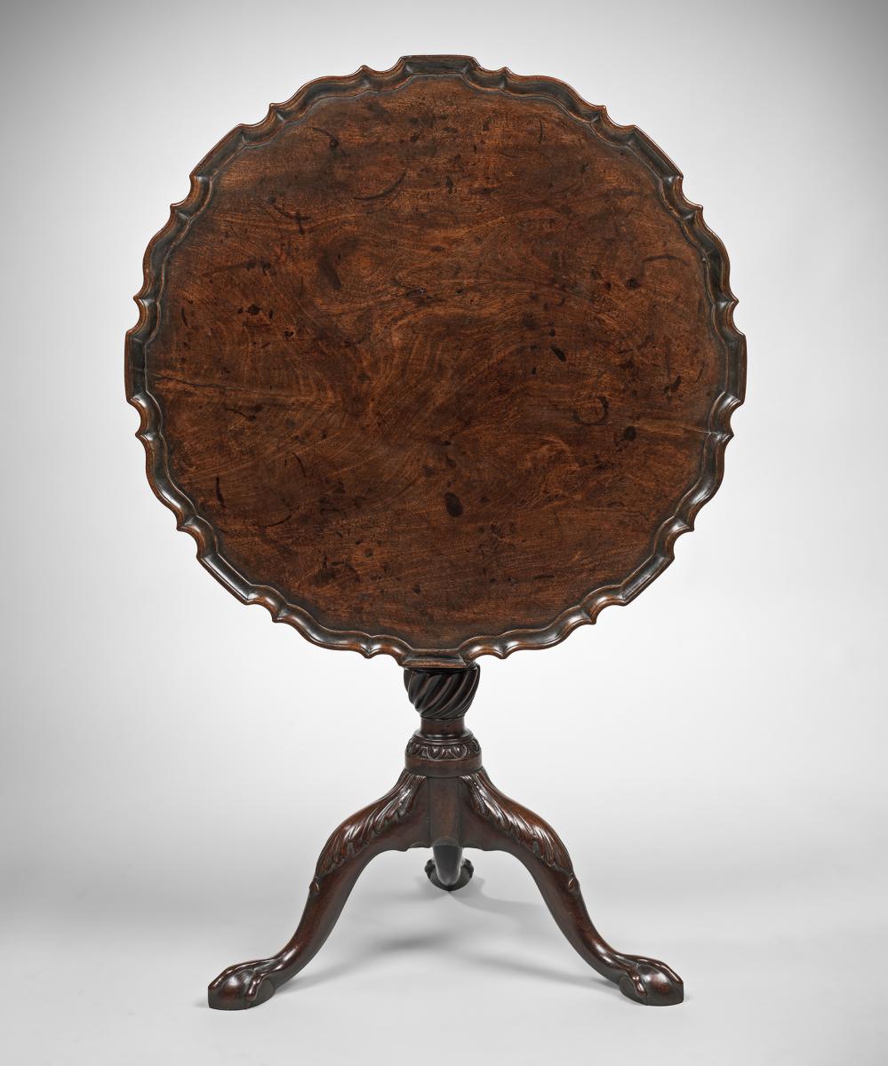 mahogany piecrust tripod table