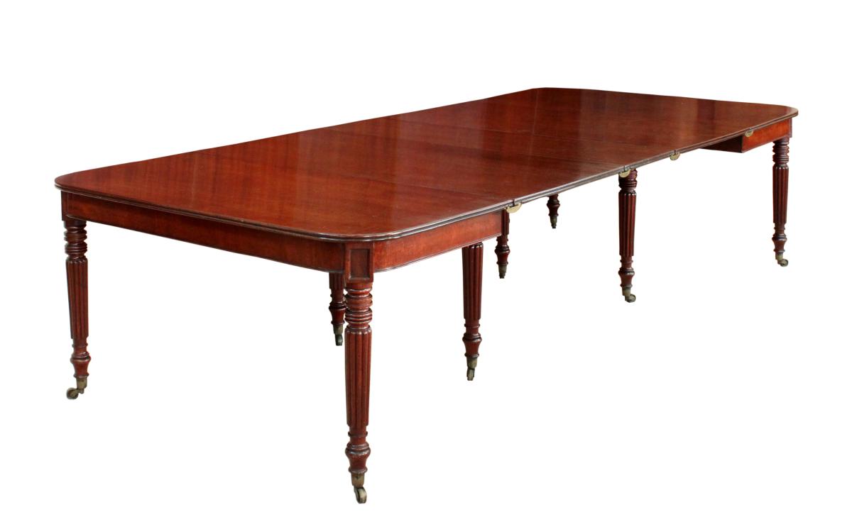 Regency Mahogany Extending Dining Table AngleStraight on