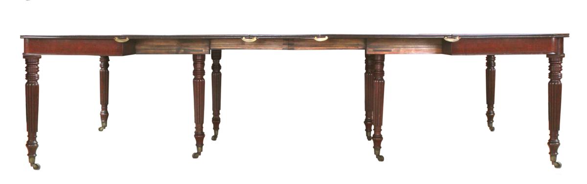 Regency Mahogany Extending Dining Table Low angle