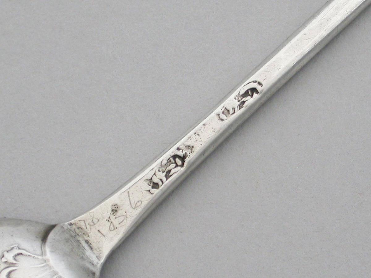 George II Shell Back Silver Mote Spoon
