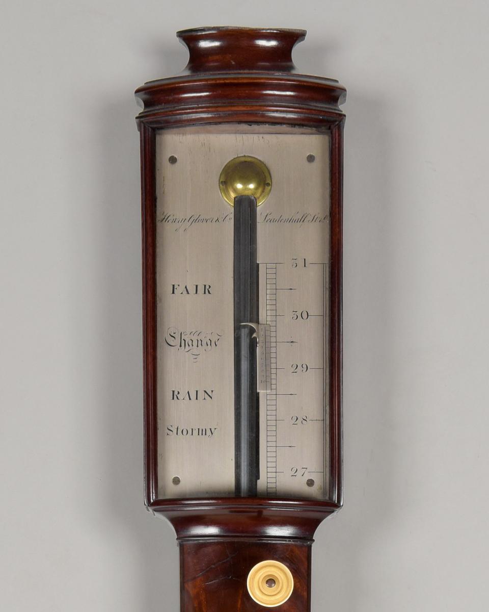 HENRY GLOVER & Co., Leadenhall Street, London- George III bowfront stick barometer - detail