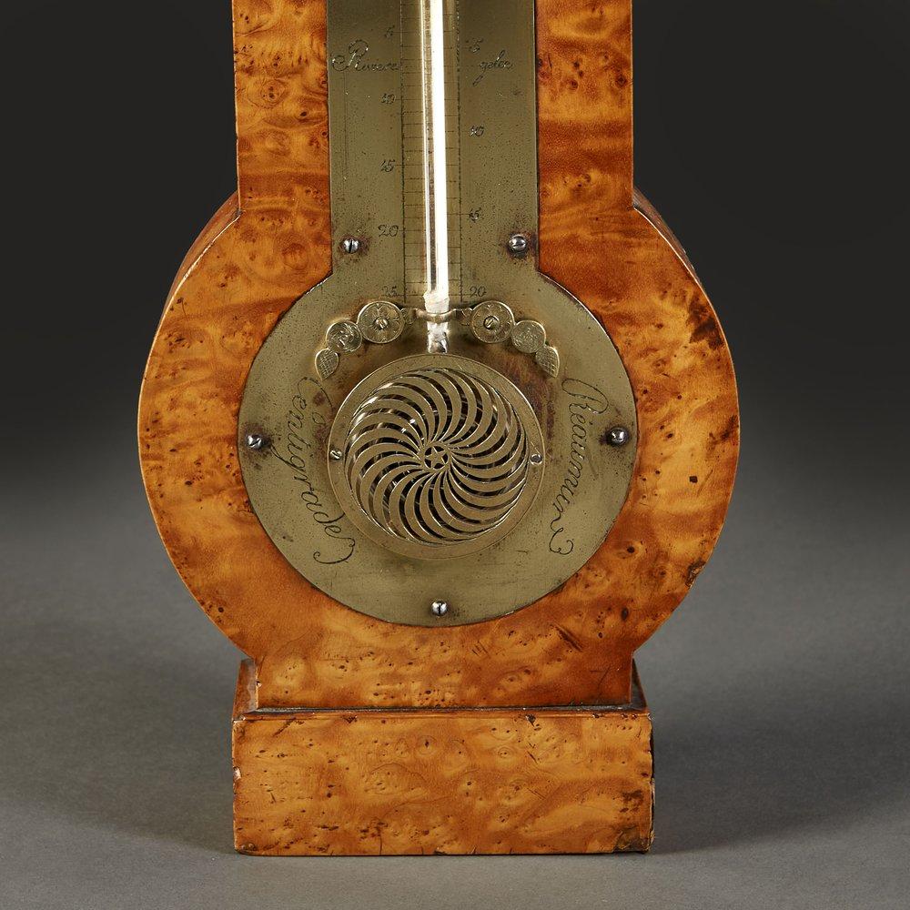 Early 19th century French Thuya wood barometer