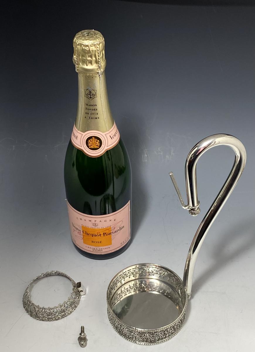 Sterling silver champagne wine bottle holder 