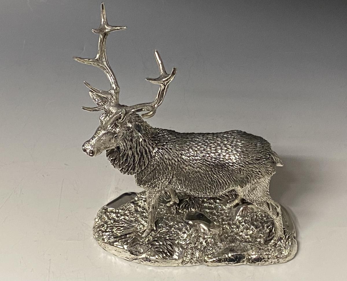 Sterling silver stag model figurine Camelot 