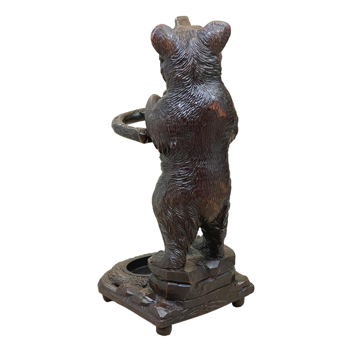 Swiss 19th Century Black Forest Bear Stand
