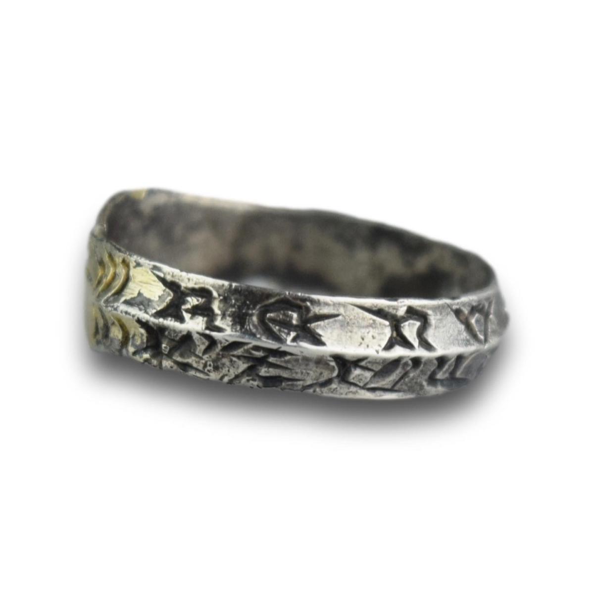A silver gilt Fede ring. English, 15th century