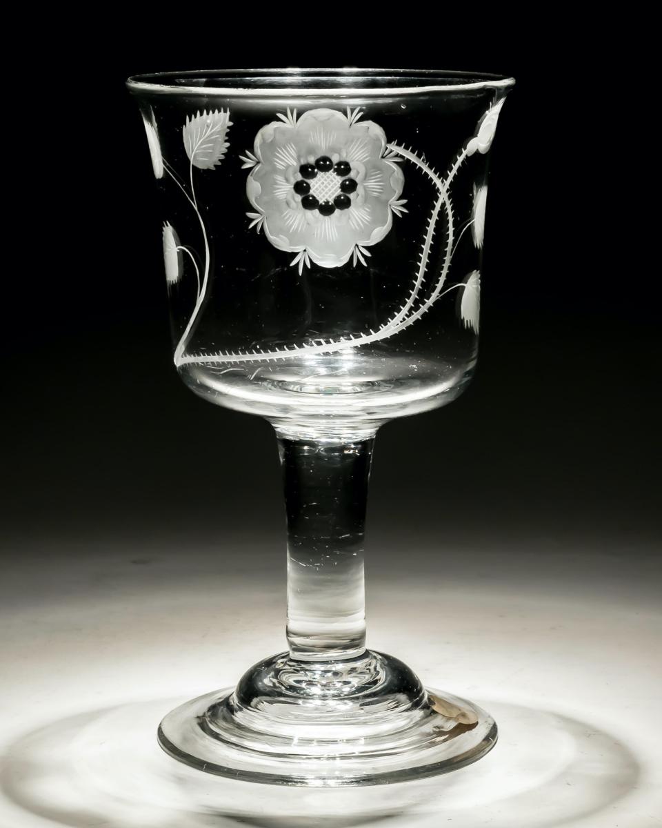 rare Jacobite engraved goblet