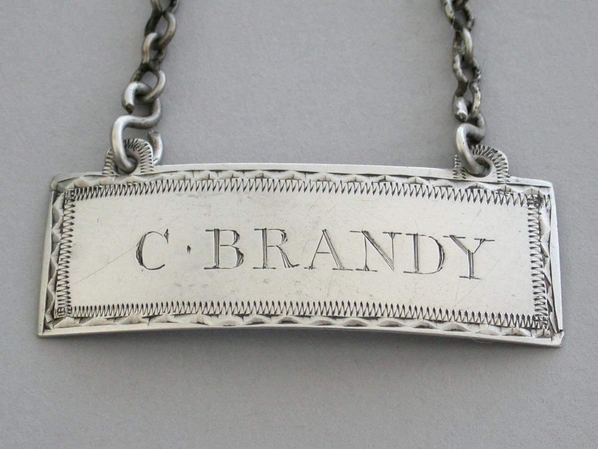 George III Irish Silver Wine Label 'C * Brandy' | BADA