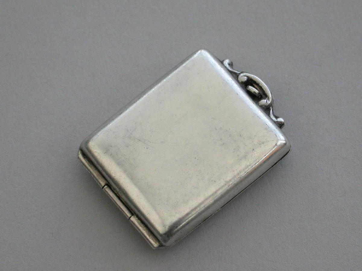 Early 20th Century Silver Locket Form Stamp Case