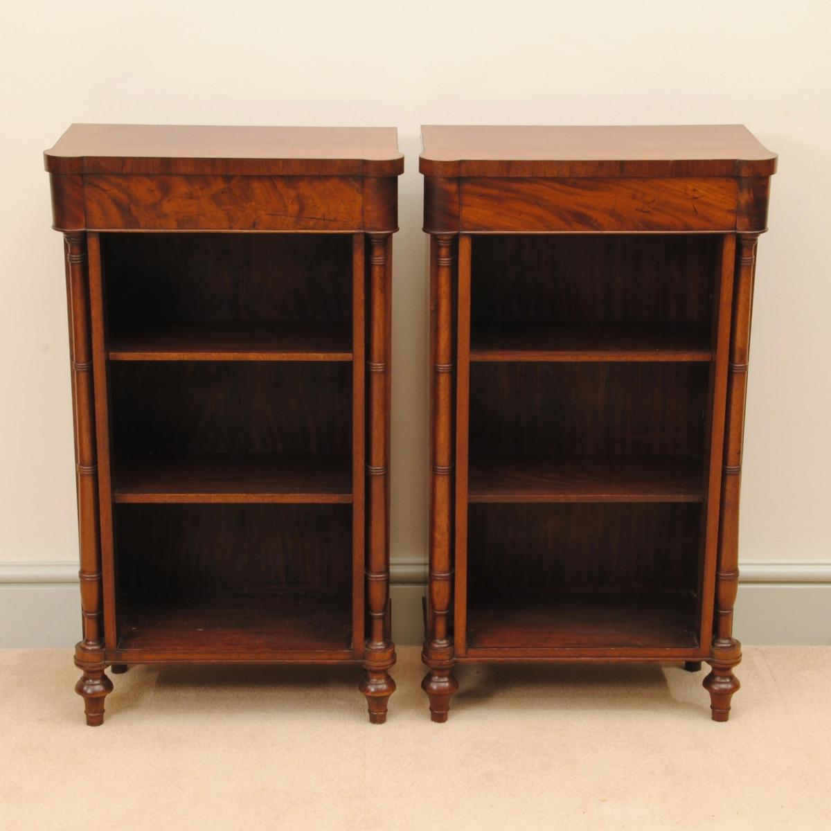 A Charming Pair of Regency Open Bookcases