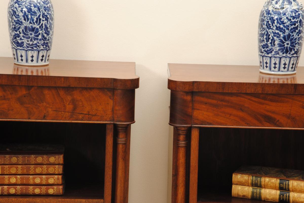 A Charming Pair of Regency Open Bookcases