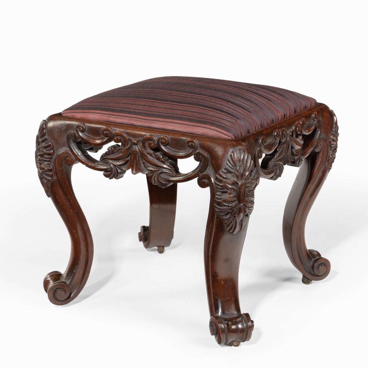 Victorian carved mahogany stools