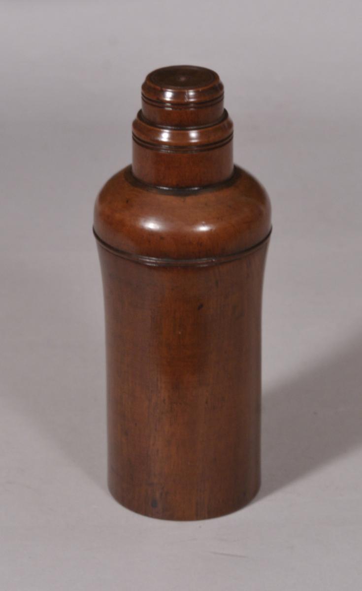 S/4801 Antique Treen 19th Century Cherry Wood Apothecary's Bottle Case