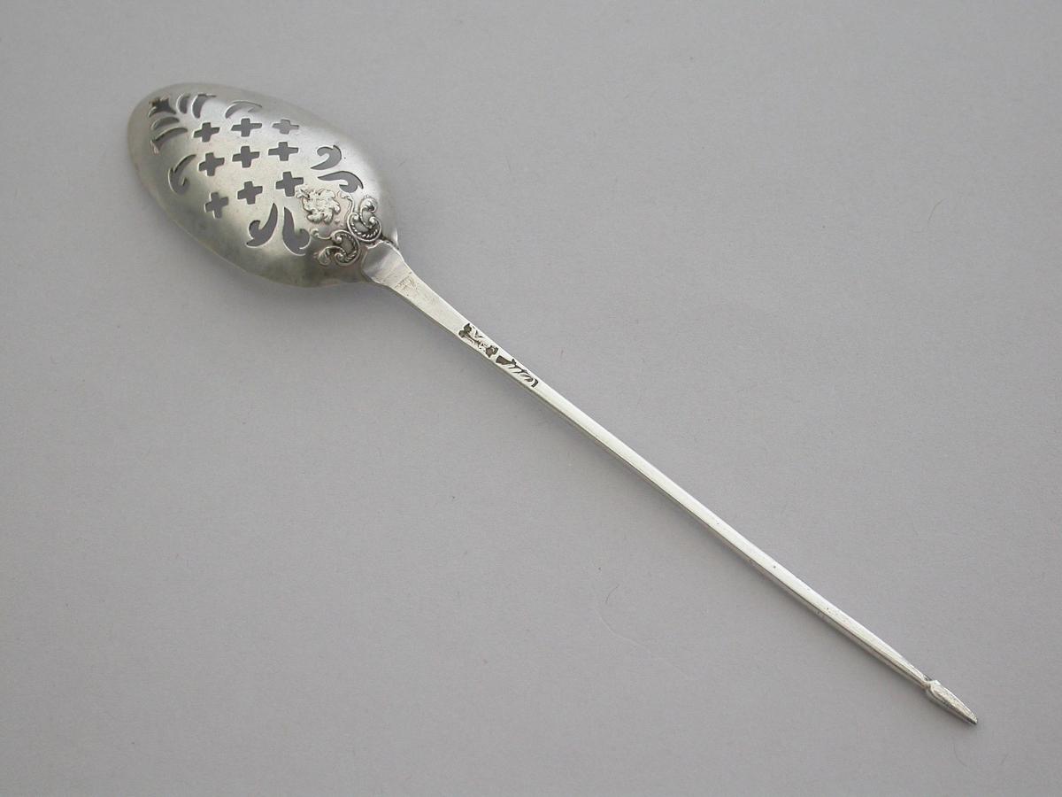 George II Silver Fancy Back Mote Spoon