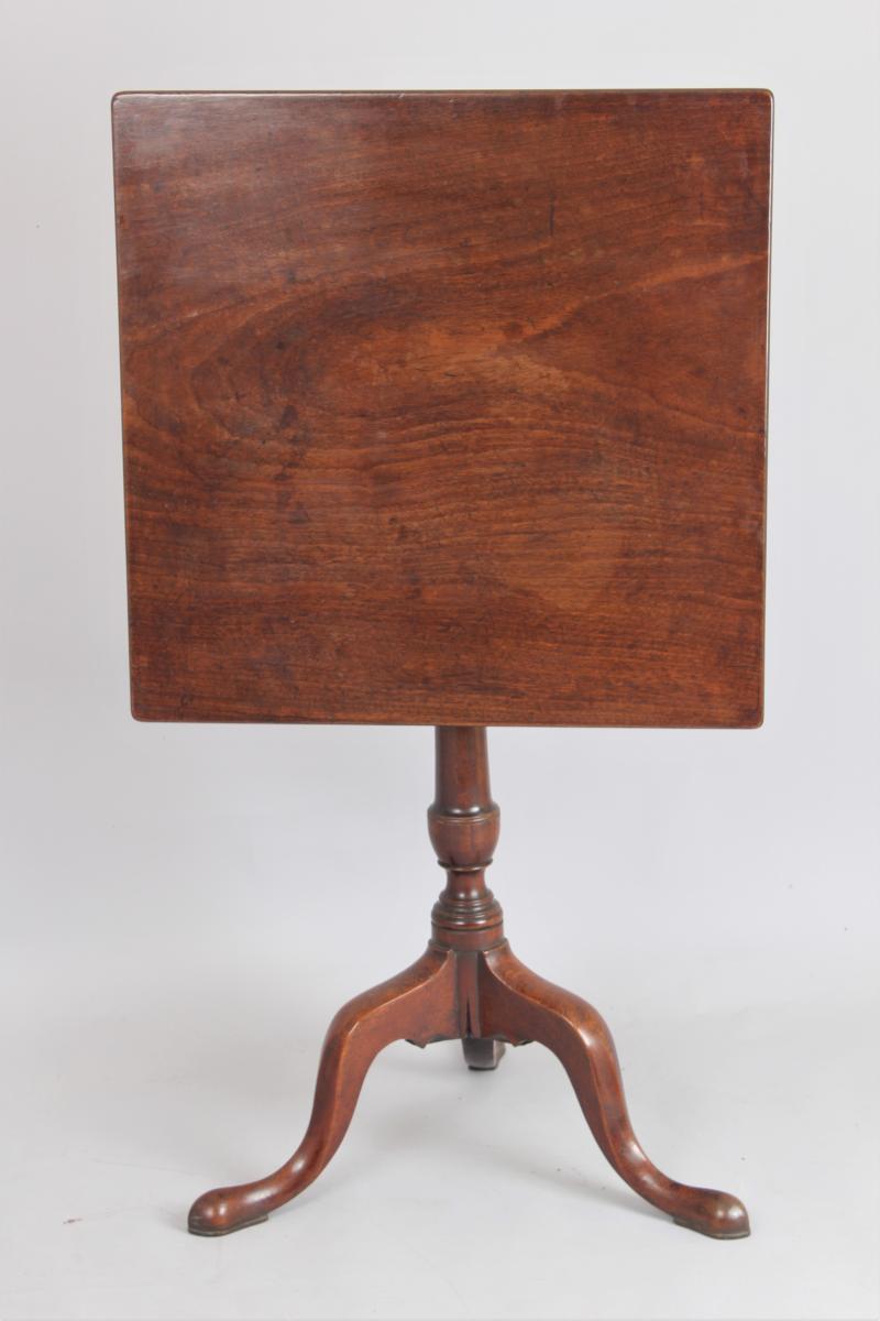 George II mahogany square tilt-top tripod table