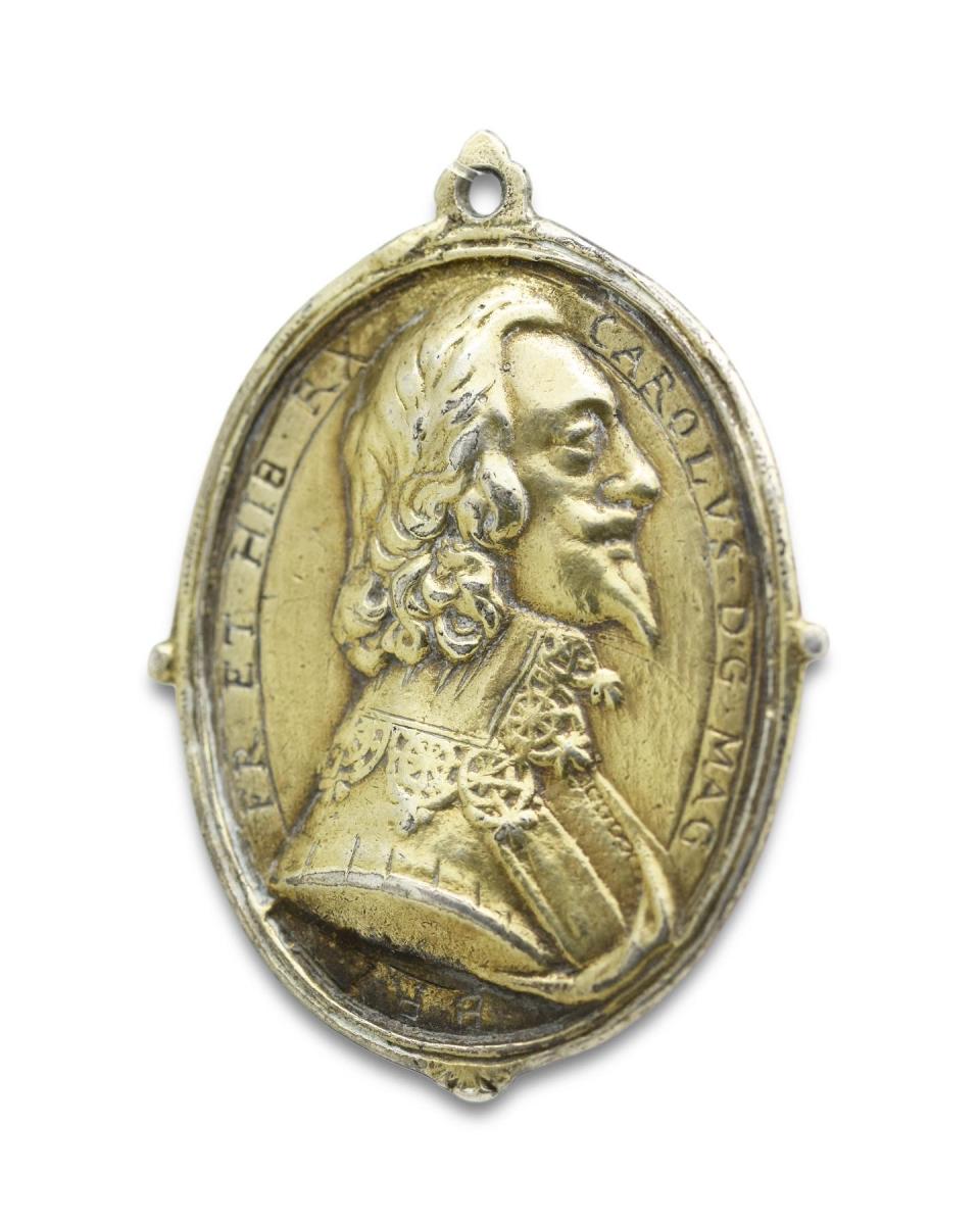 Silver gilt medal with profiles of Charles I and Henrietta Maria, circa 1643