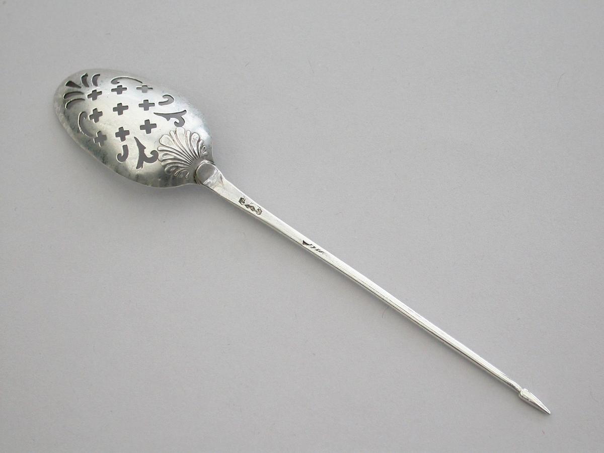 George II Silver Shell Back Mote Spoon