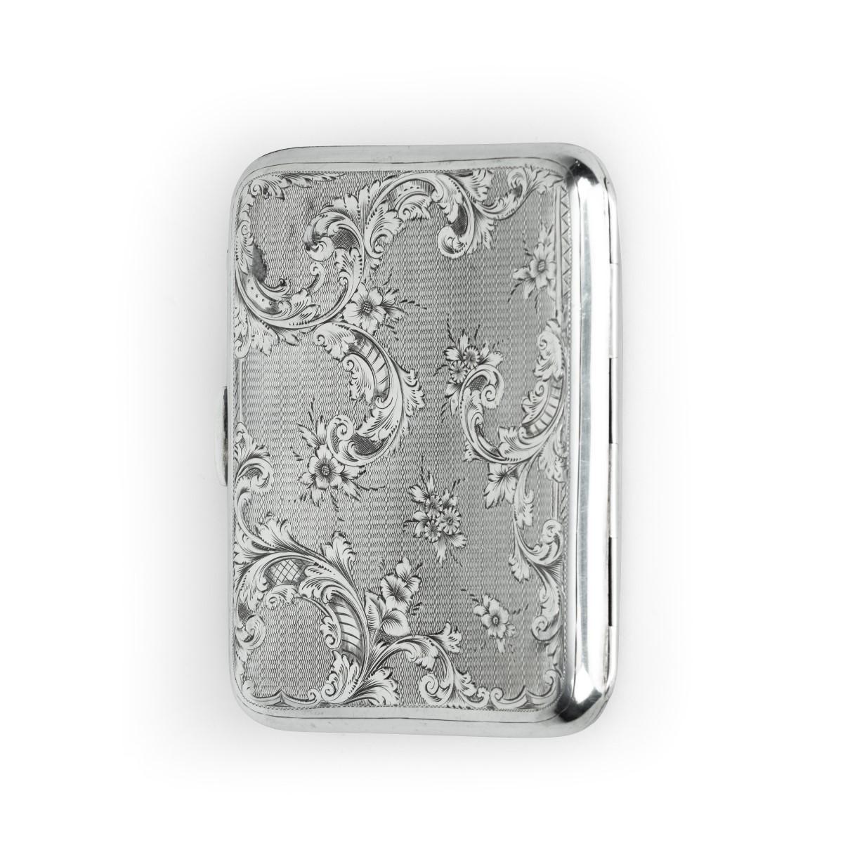 Edwardian silver and enamel cheroot case