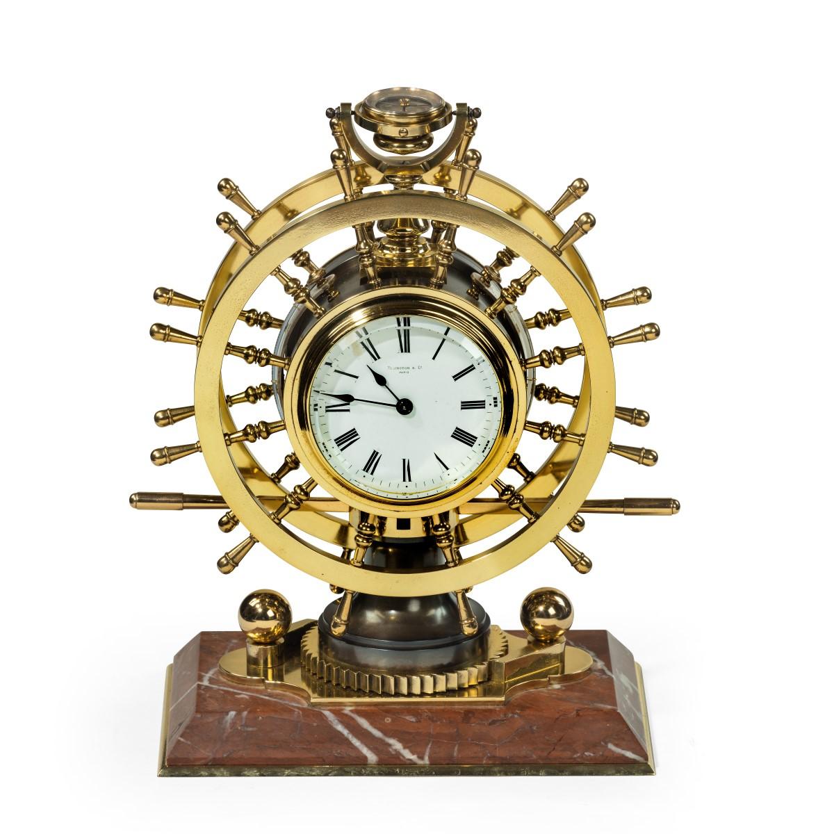 Victorian brass novelty clock