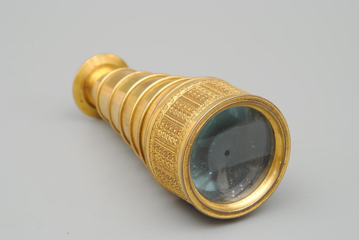 19th Century Ebsworth Gilt Brass Spy Glass Telescope