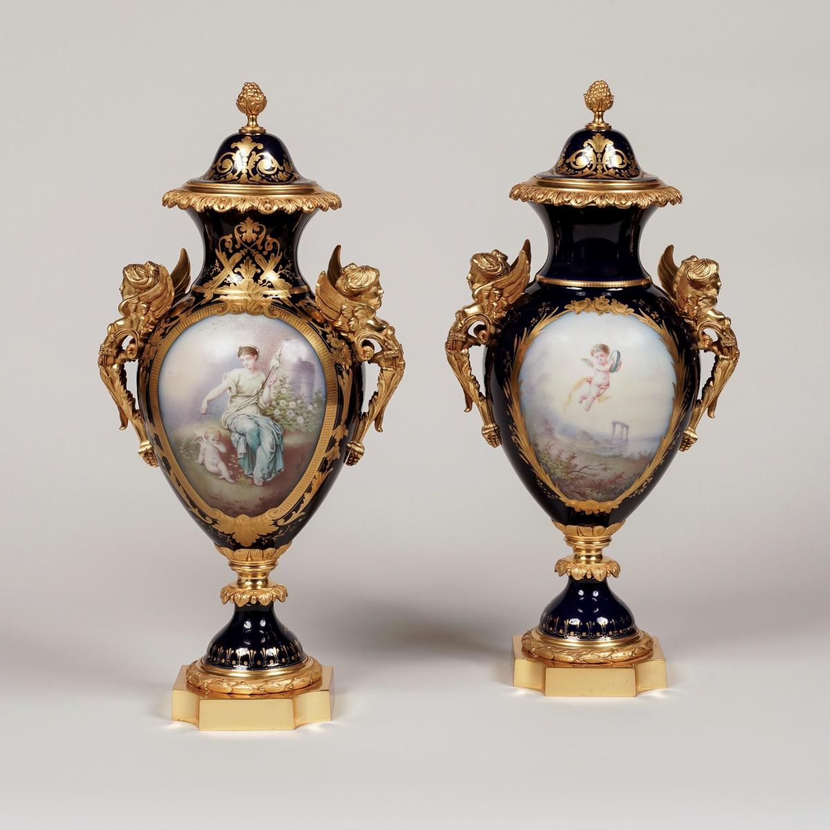 Ormolu-Mounted Sèvres Porcelain Vases