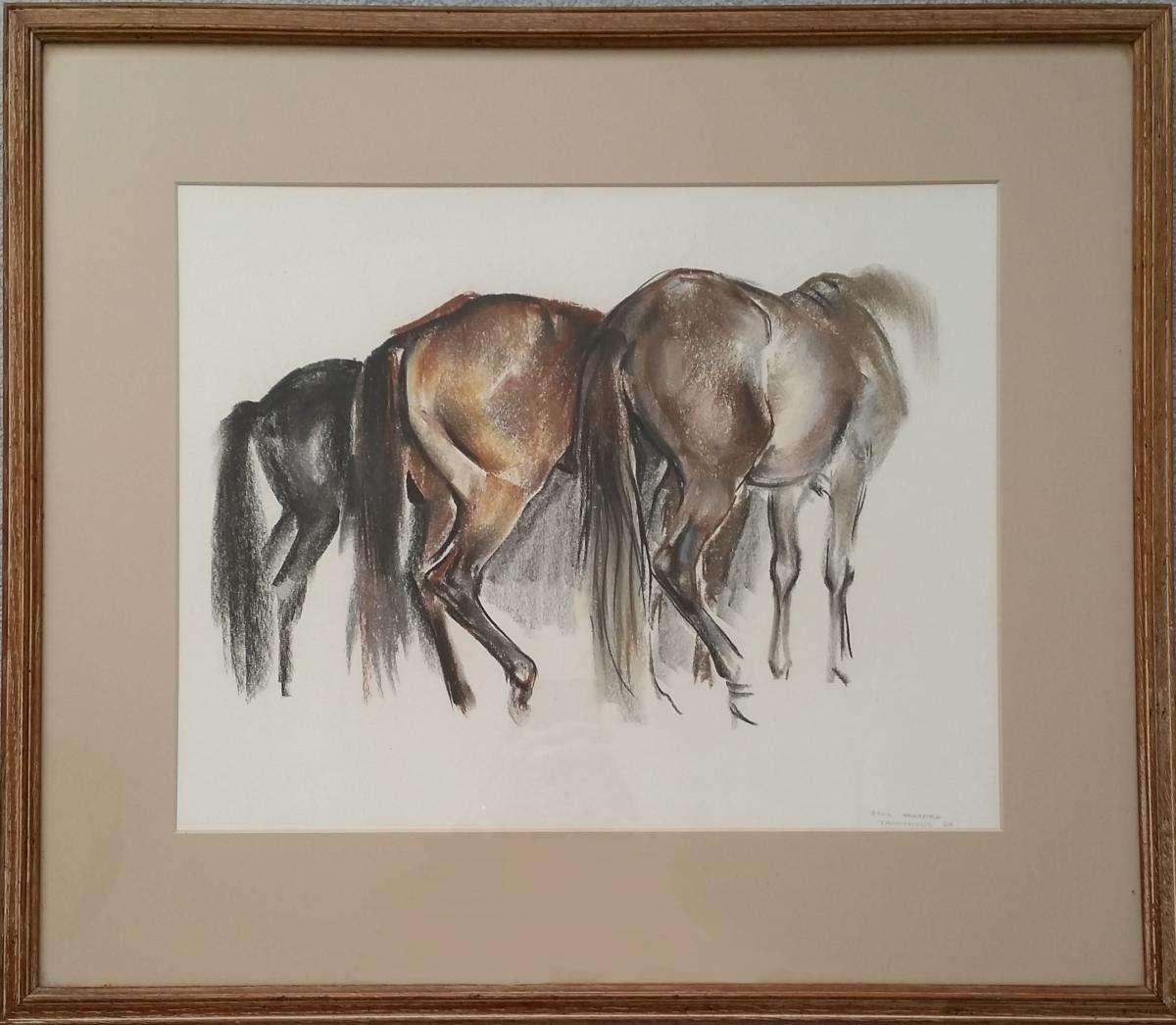 John Skeaping (1901-1980) Horses Pastel 1960