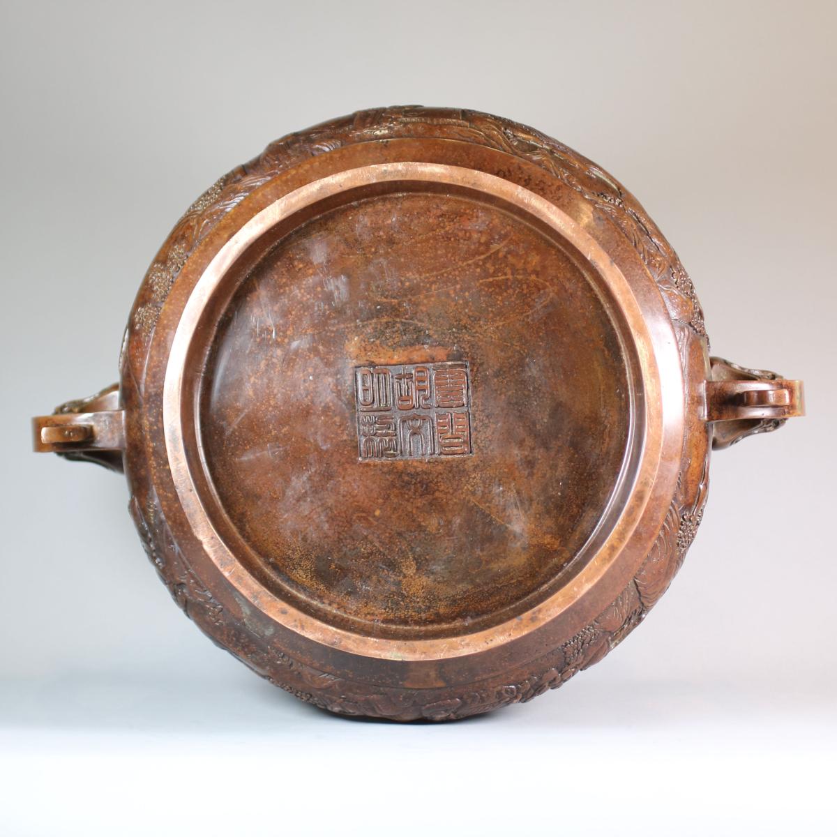 Extremely large Chinese bronze censer