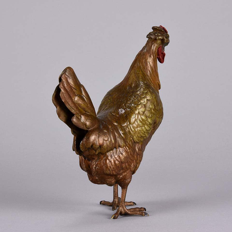 “Standing Hen” Vienna Bronze by Franz Bergman - circa 1900