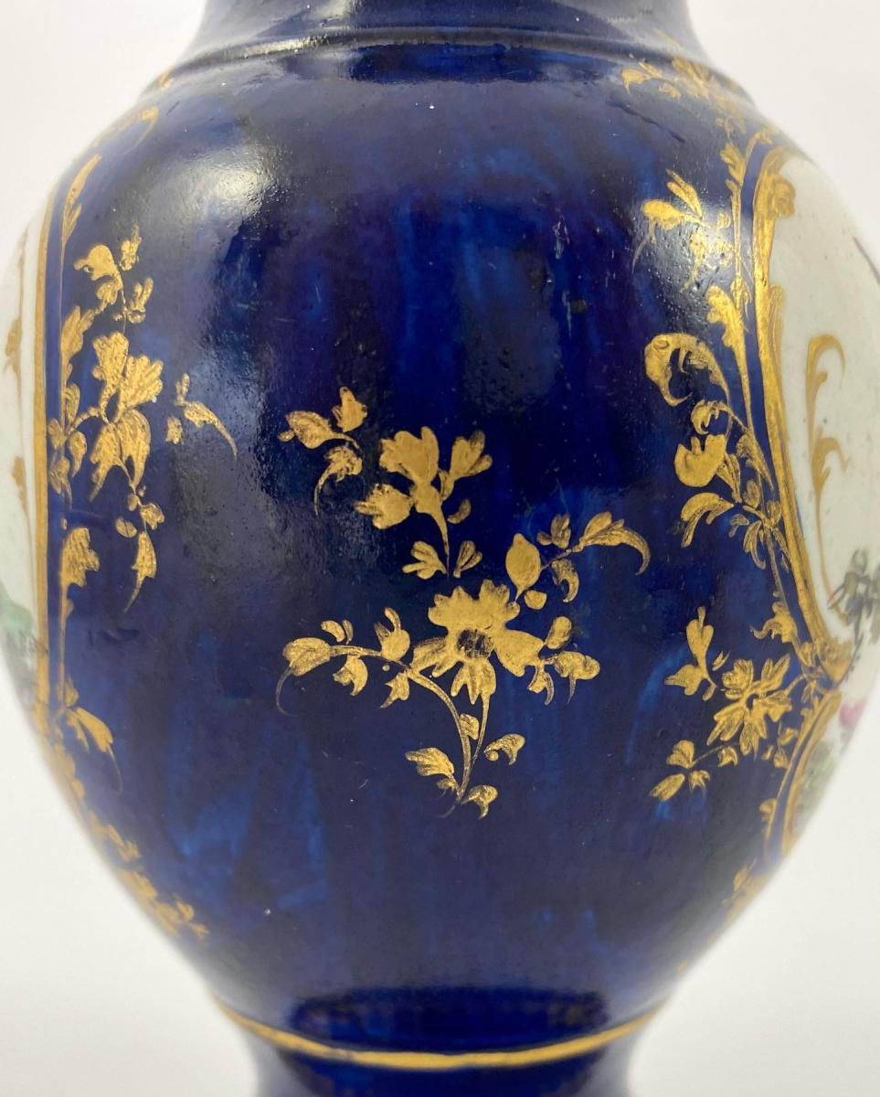 Derby porcelain Mazarine Blue vase, circa 1758
