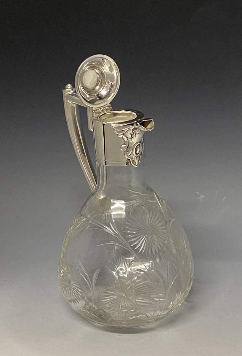 Victorian silver art nouveau claret jug Richard Richardson 1901