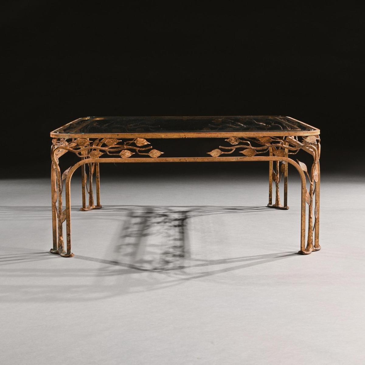 French Mid 20th Century Gilt Iron Coffee Table