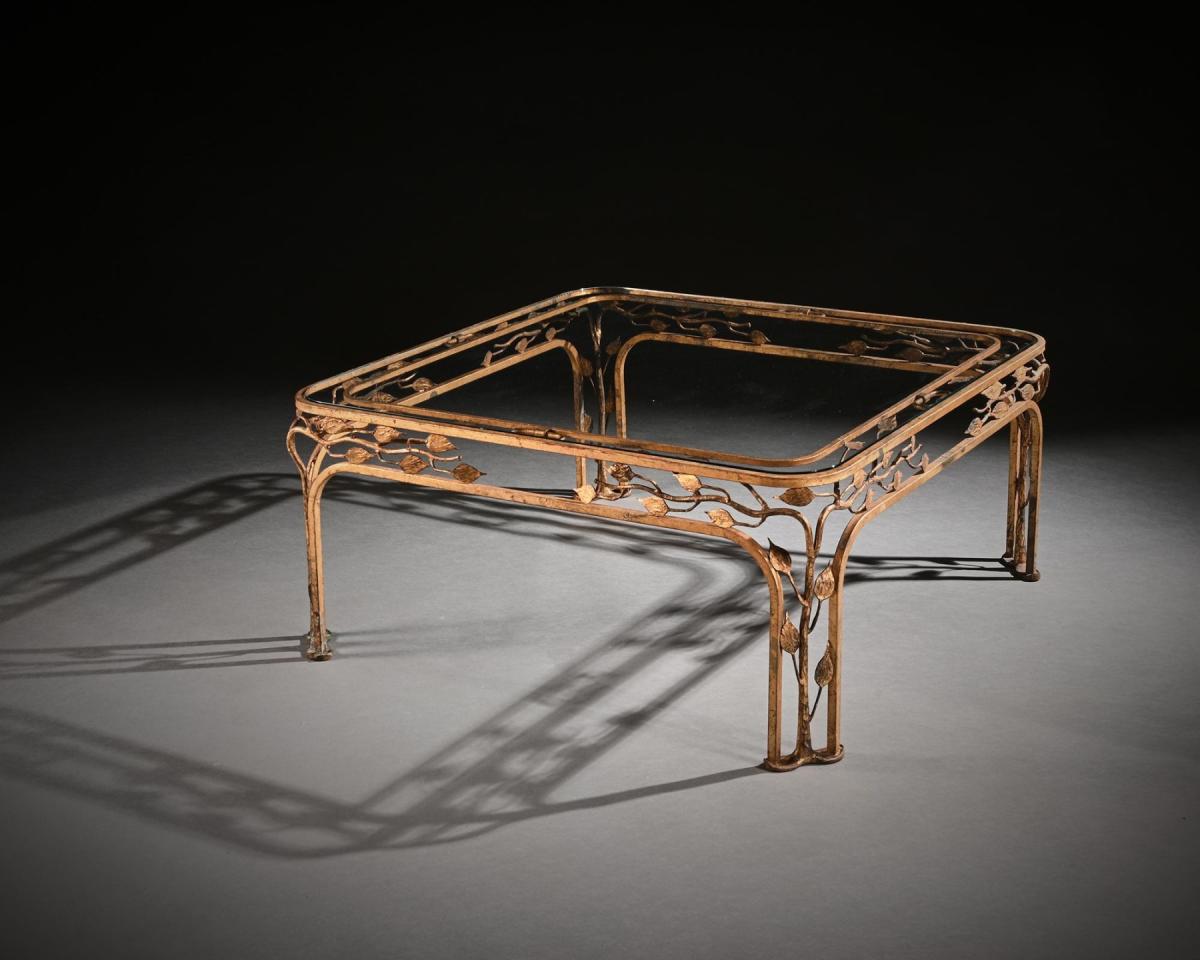 French Mid 20th Century Gilt Iron Coffee Table