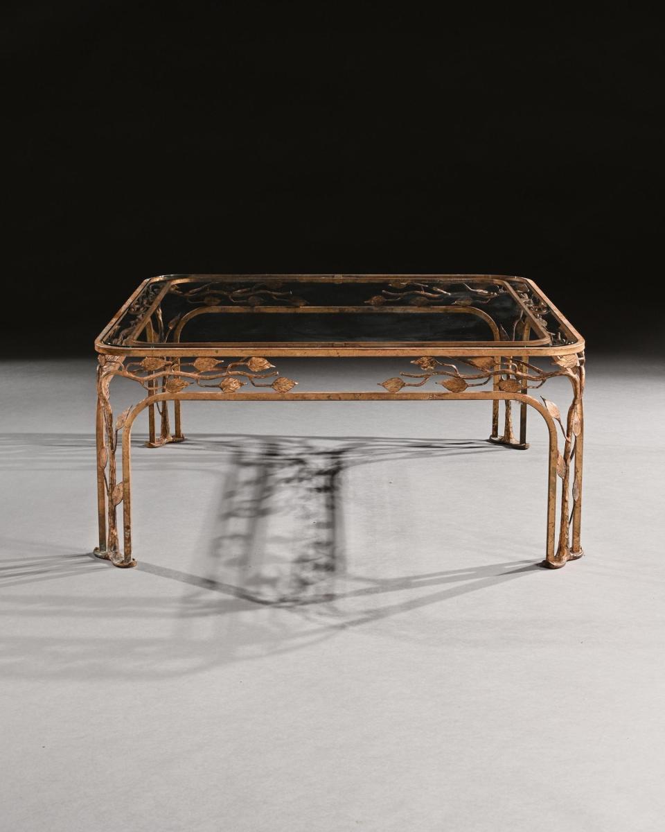 French Mid 20th Century Gilt Iron Coffee Table