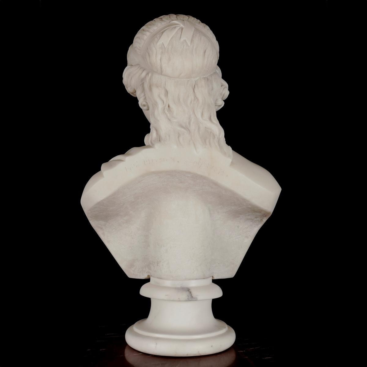 A Carved Marble Bust of a Nymph By Robert Physick