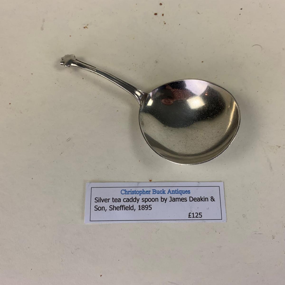 Silver Tea Caddy Spoon by James Deakin