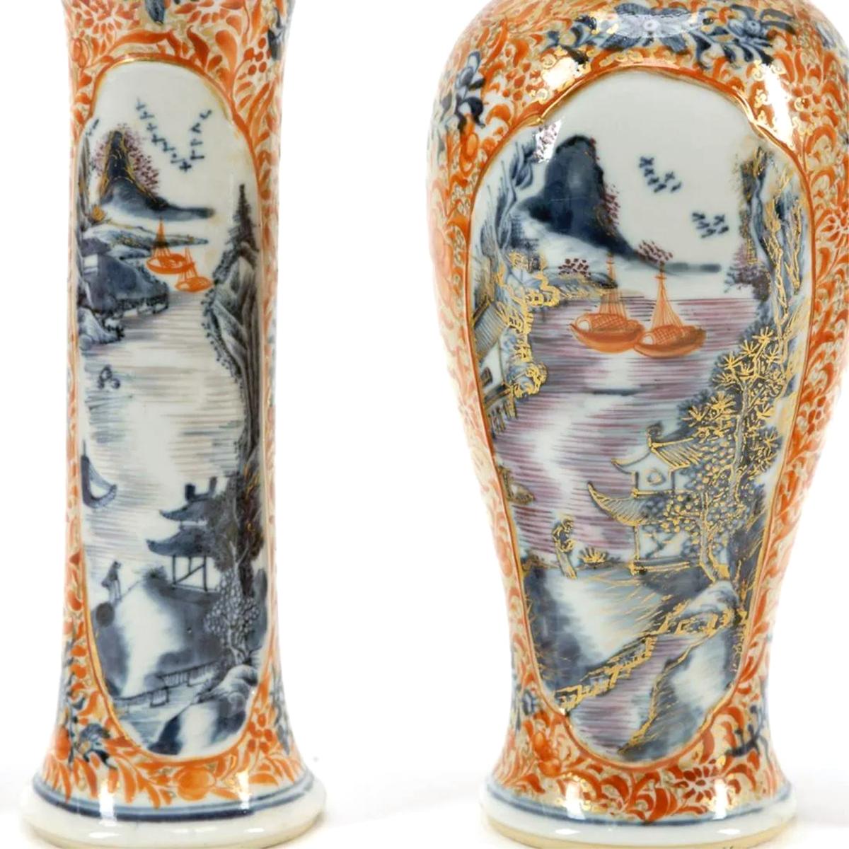 Chinese Export Porcelain Garniture of Five Vases