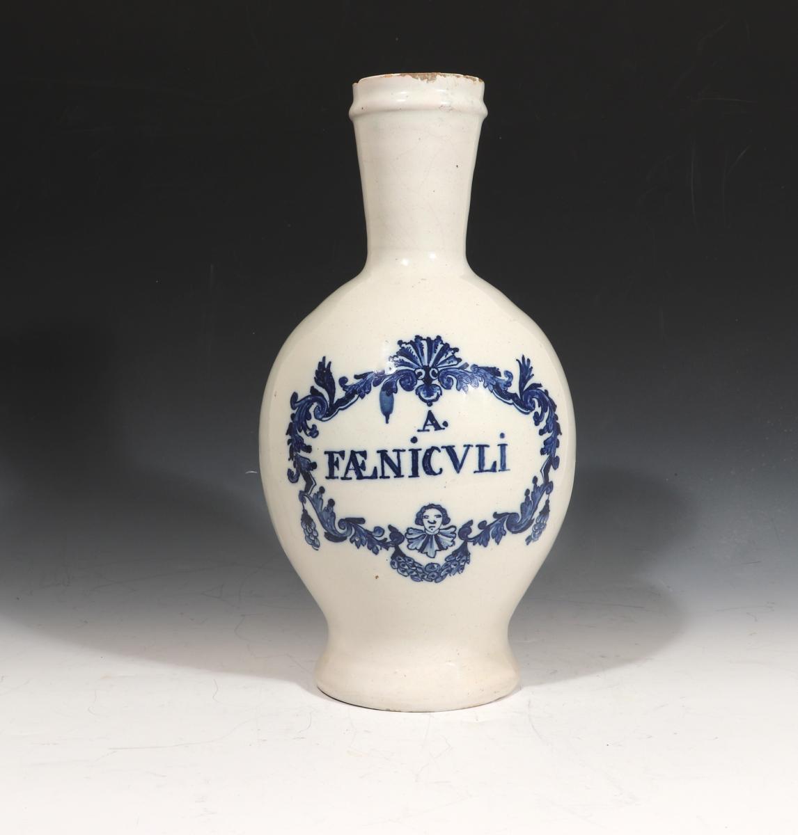 18th Century Dutch Delft Bottle-shaped Wet Drug Jar