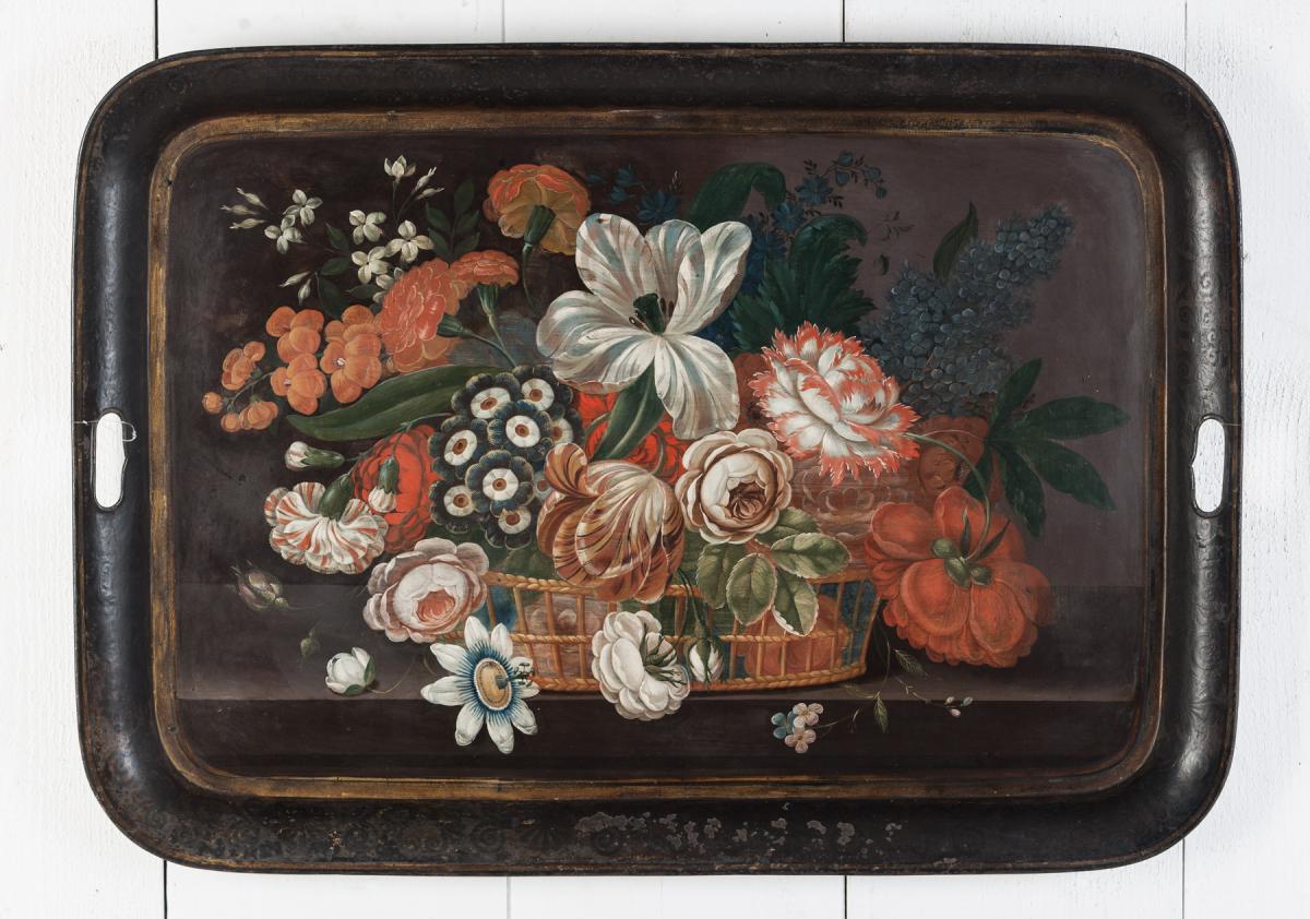 Decorated Tinware Tray