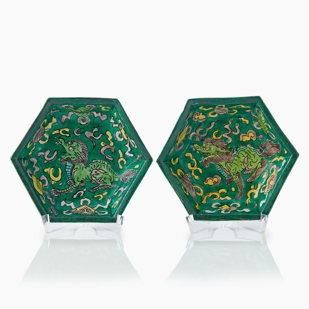 A Pair of Chinese Famille Verte Dishes