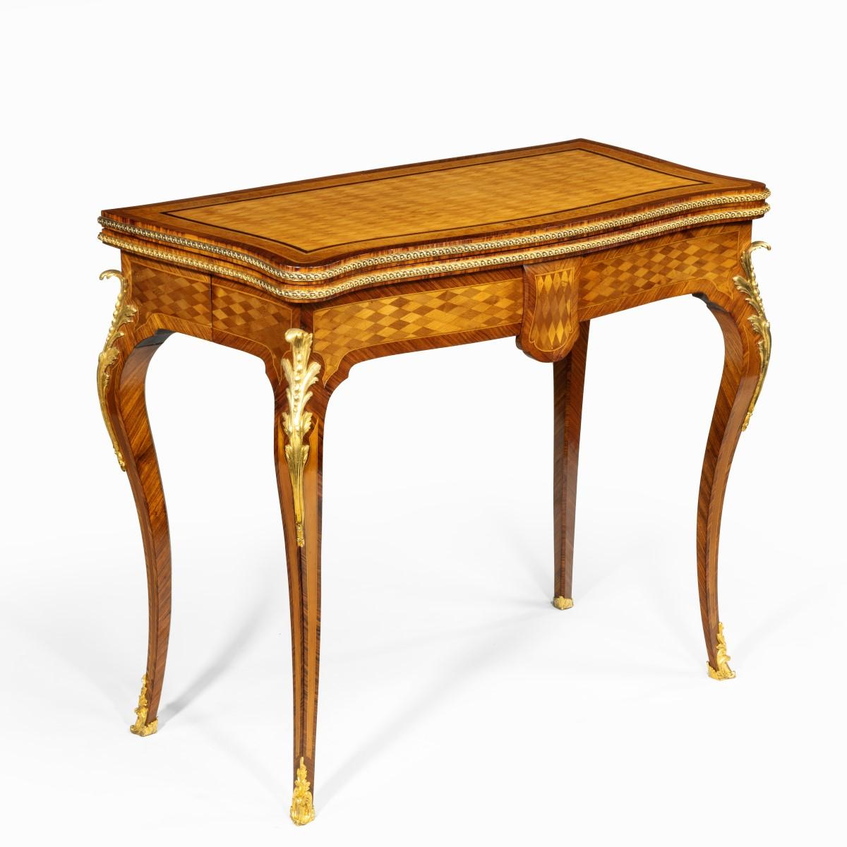 Napoleon III parquetry card table by Sormani