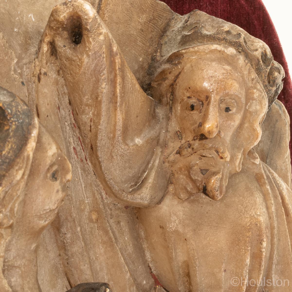 A rare and serene Richard II / Henry IV Nottingham alabaster relief, circa 1400