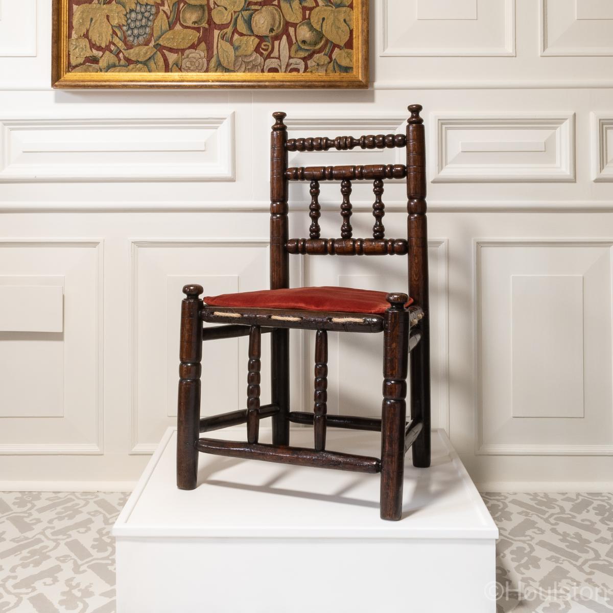 A good Charles II adolescent's or 'fire-side' ash turner's chair, circa 1670