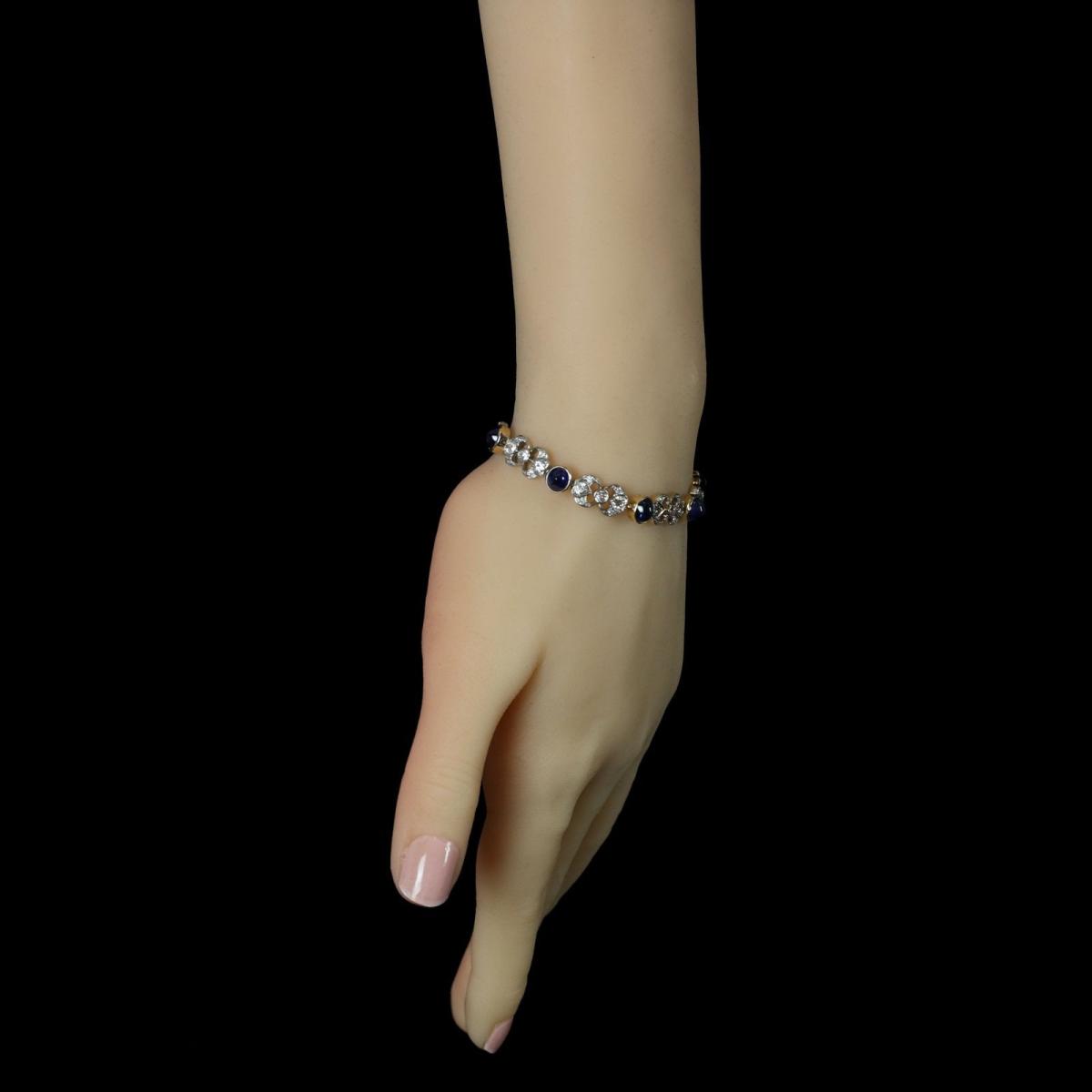 Cabochon Sapphire And Diamond Bracelet