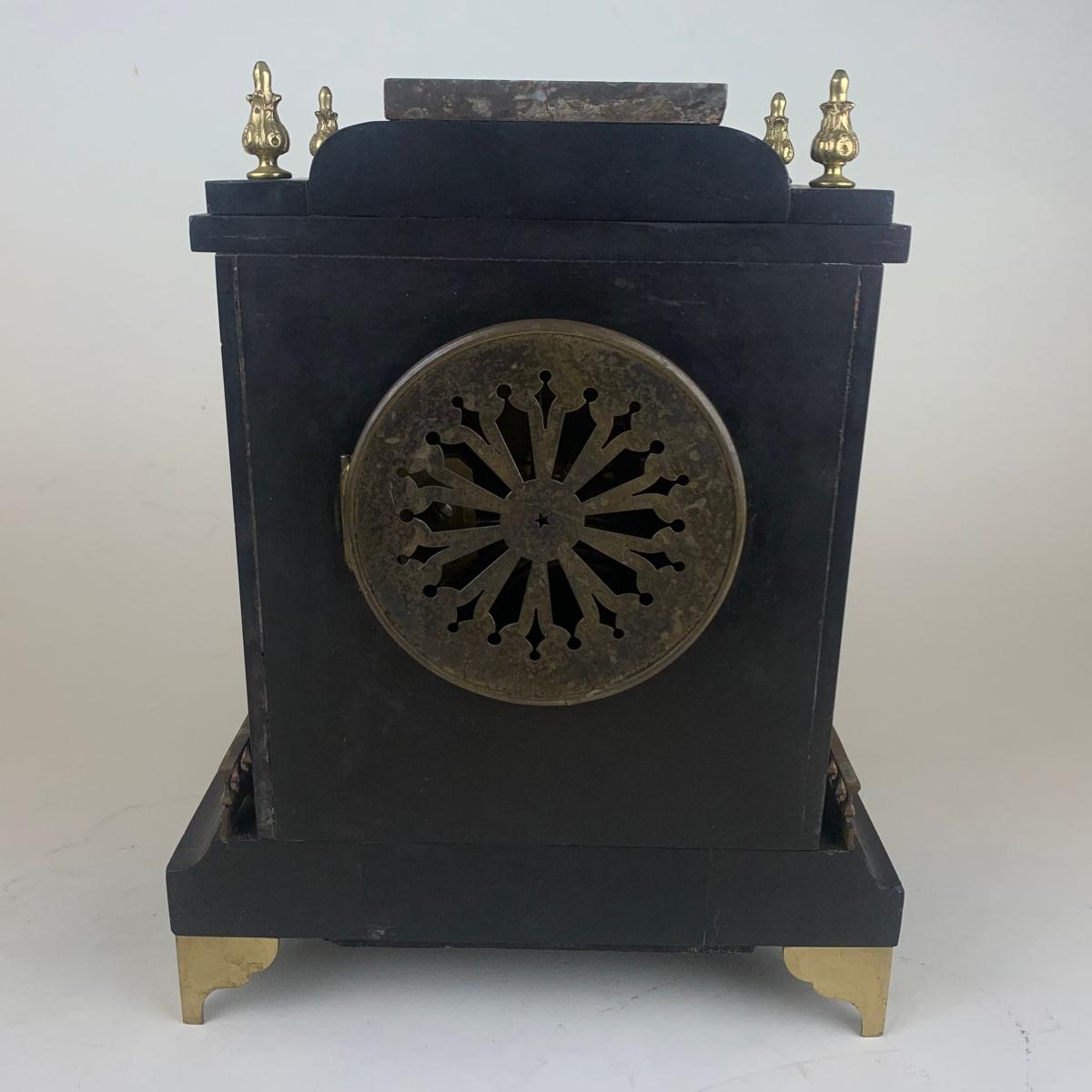 black slate mantle clock