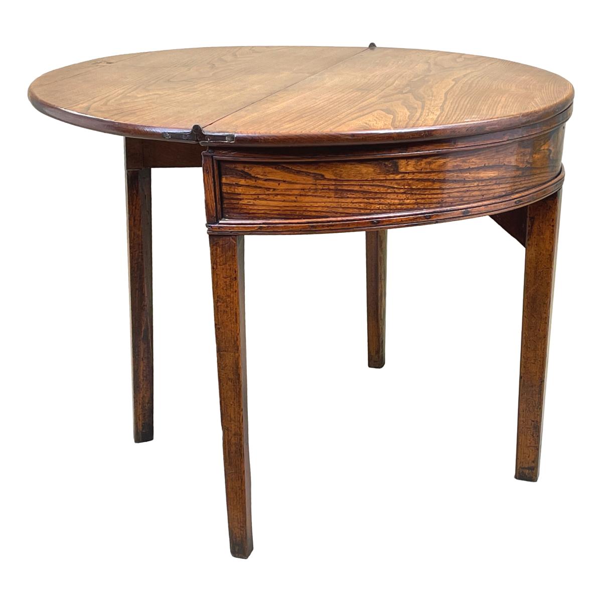 Georgian Elm Demi Lune Tea Table