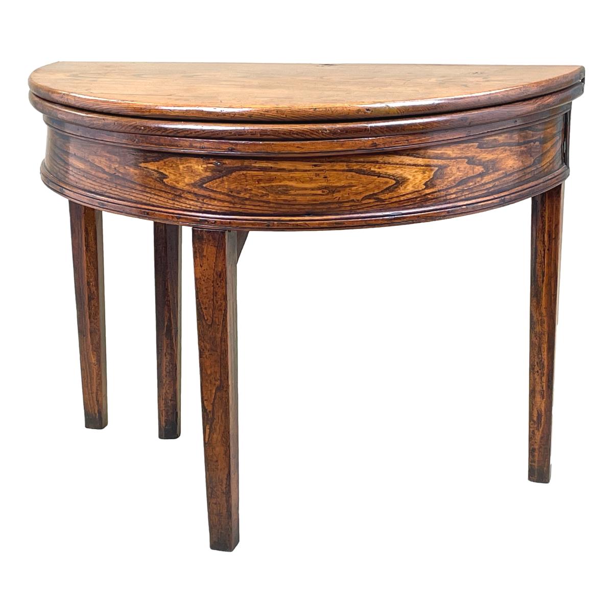 Georgian Elm Demi Lune Tea Table